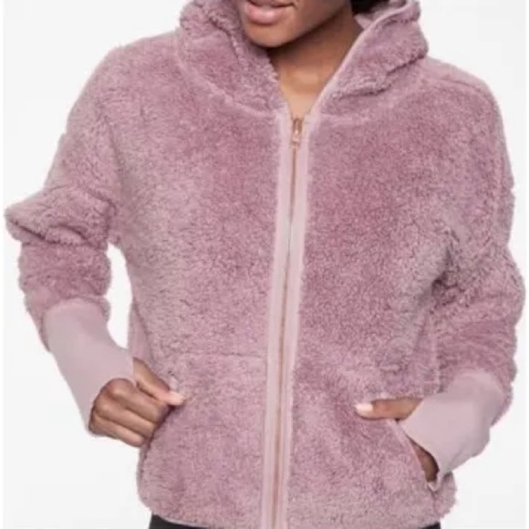 Athleta Tops - ATHLETA Reversible Sherpa Zip Up Hoodie Size Large